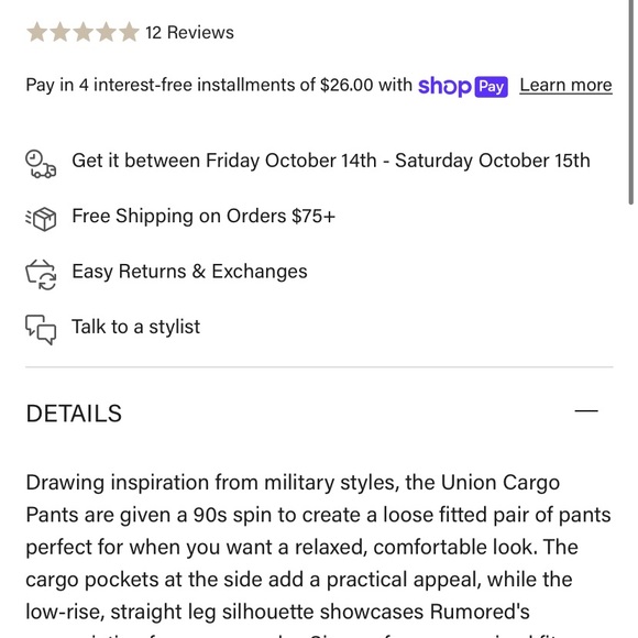 UNION CARGO PANTS / sand color - Picture 5 of 6